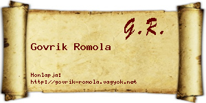 Govrik Romola névjegykártya